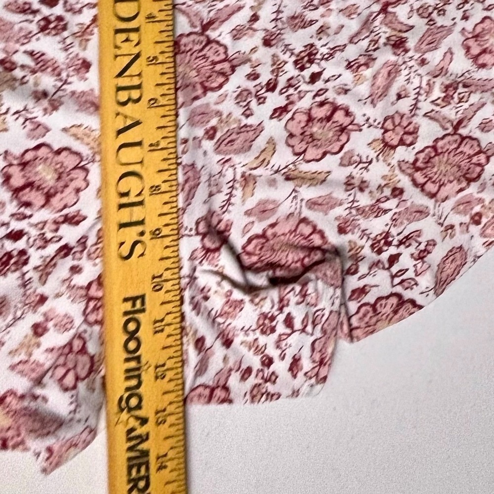 Lucky Brand Pajama Set Women Small Pink Excellent Floral Tie Hem Loungewear - Picture 6 of 12